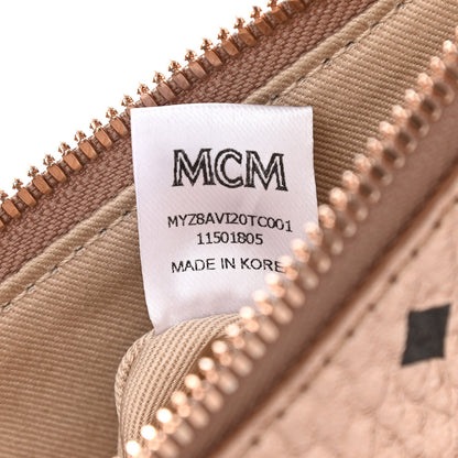MCM Metallic Visetos Medium Crossbody Pouch Champagne 9 of 10