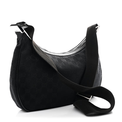 Gucci Monogram Medium Half Moon Hobo Black 2 of 9