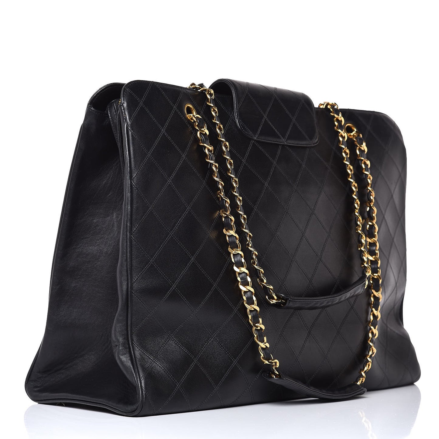 Calfskin Stitched XL Weekender Black