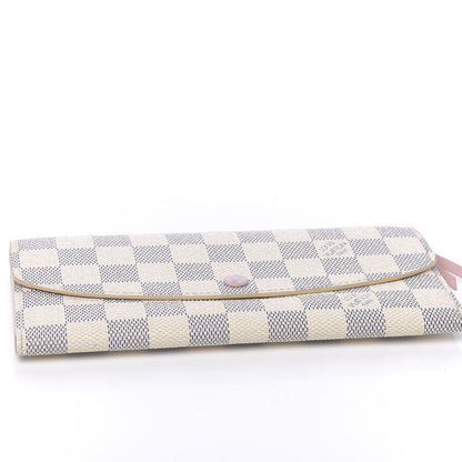 Louis Vuitton Damier Azur Emilie Wallet Rose Ballerine 10 of 11