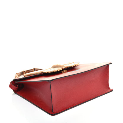 Gucci Calfskin Bamboo Web Medium Falena Moth Top Handle Bag Hibiscus Red 4 of 9