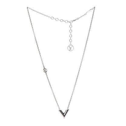 Louis Vuitton Metal Essential V Supple Necklace Silver 3 of 6