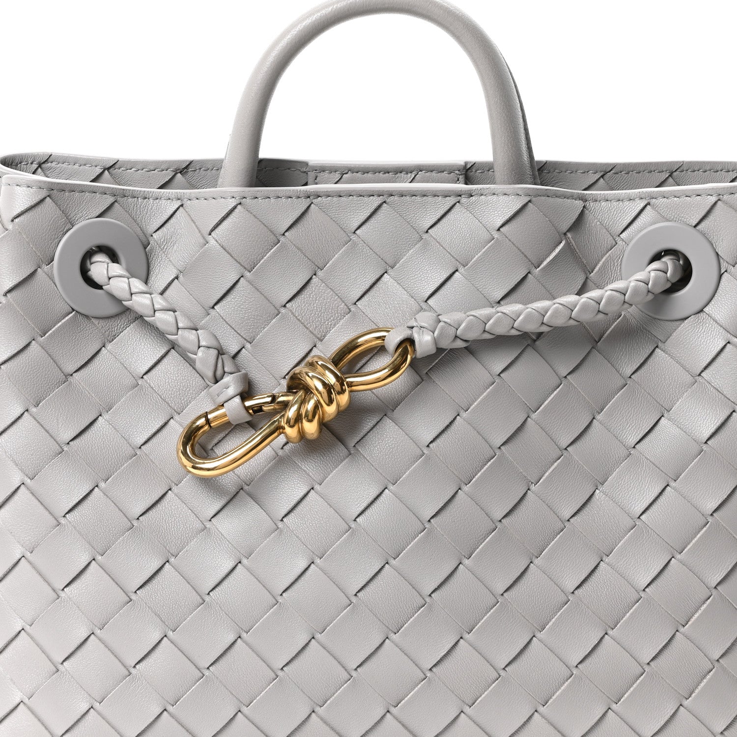 Bottega Veneta Nappa Intrecciato Small Andiamo Shoulder Bag Sterling 7 of 9