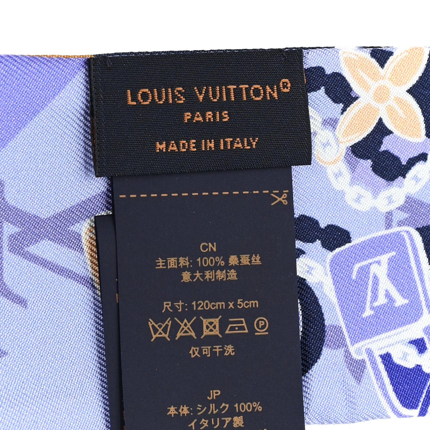 Silk Monogram Tag and Go BB Bandeau Denim Blue