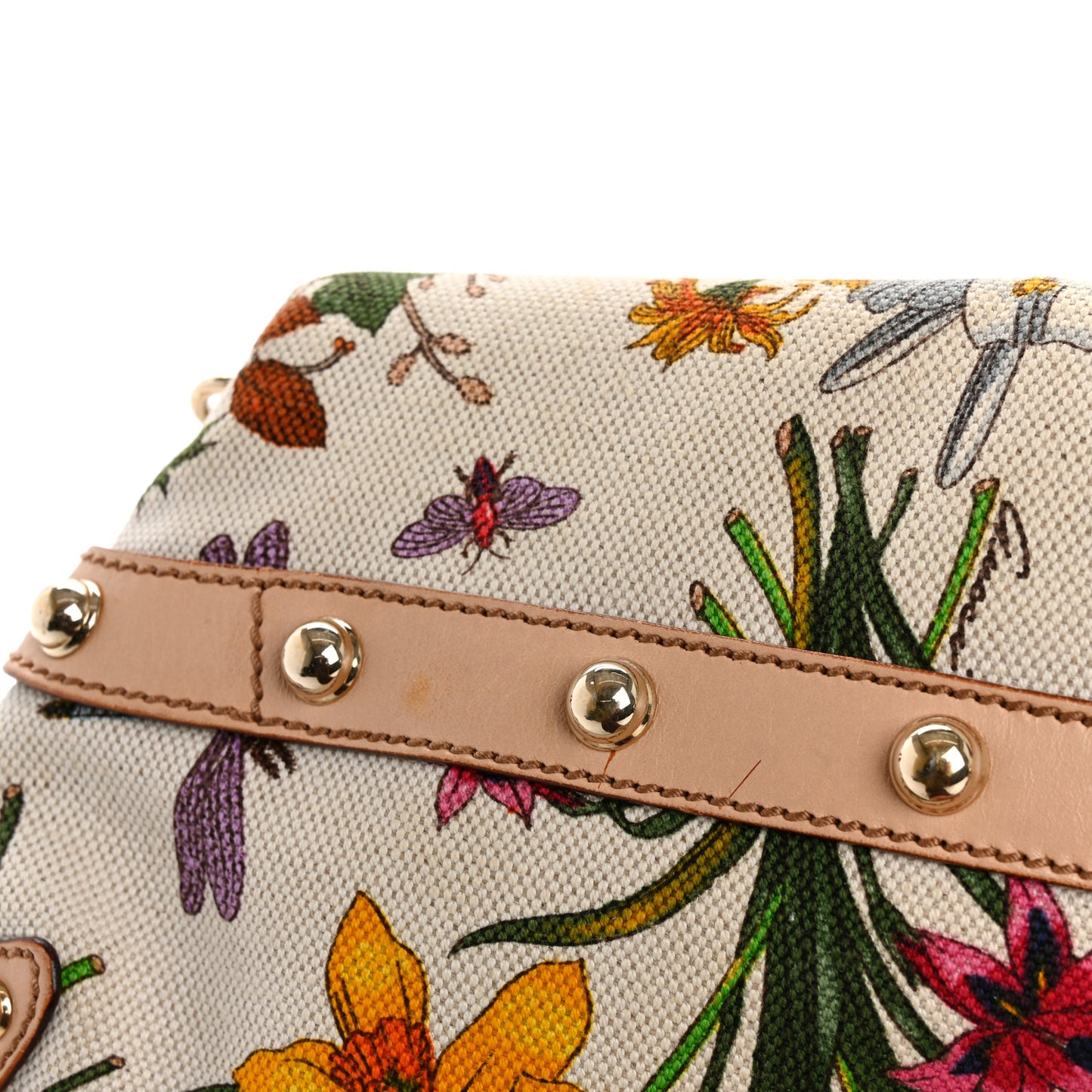Canvas Flora Floral Horsebit Clutch
