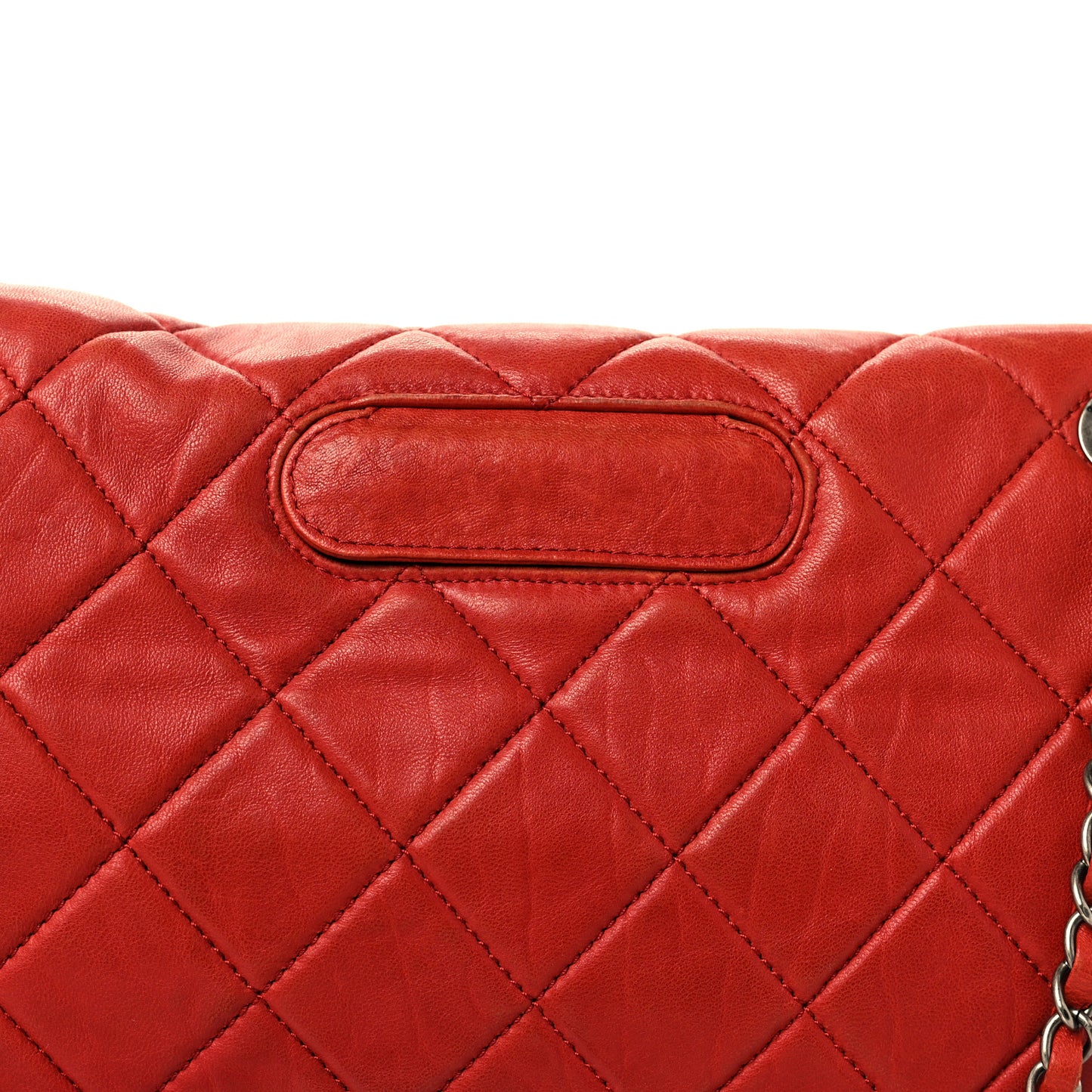 Washed Lambskin Jumbo Take Away Flap Red