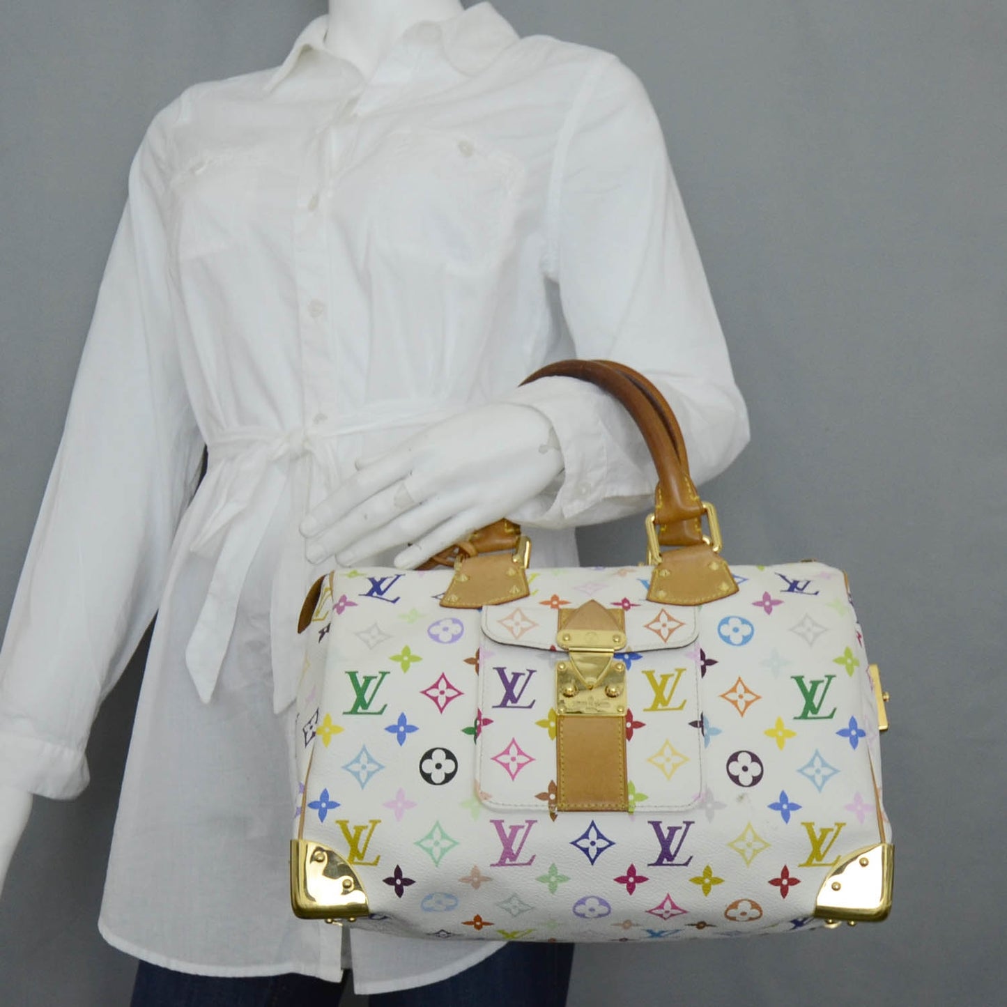 Monogram Multicolor Speedy 30 White