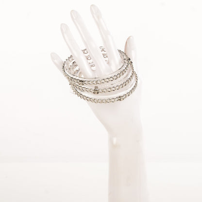 Chanel Translucent Resin Chain CC Bracelet Set of 3 Silver 2 of 7