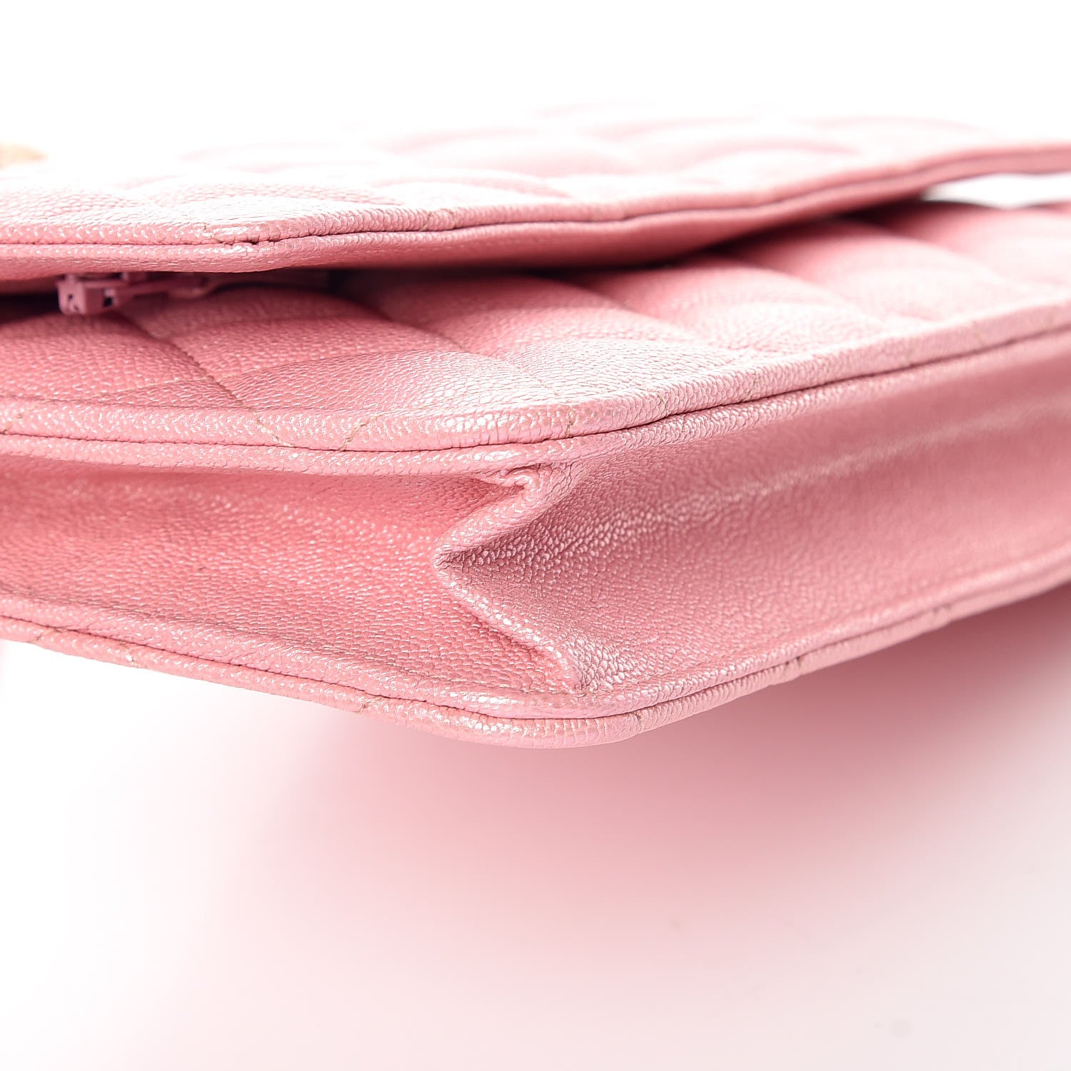 Chanel Iridescent Caviar Quilted Wallet on Chain WOC Rose Pink 5 of 11