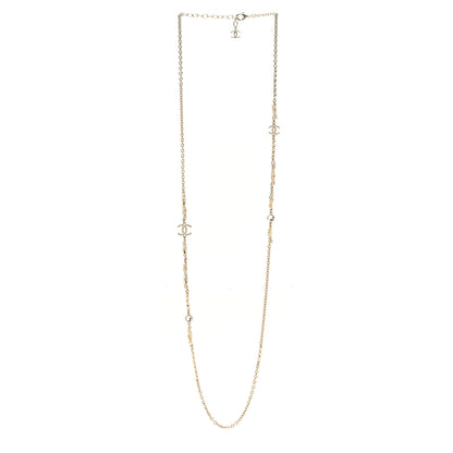 Chanel Crystal CC Twist Long Necklace Gold 3 of 6