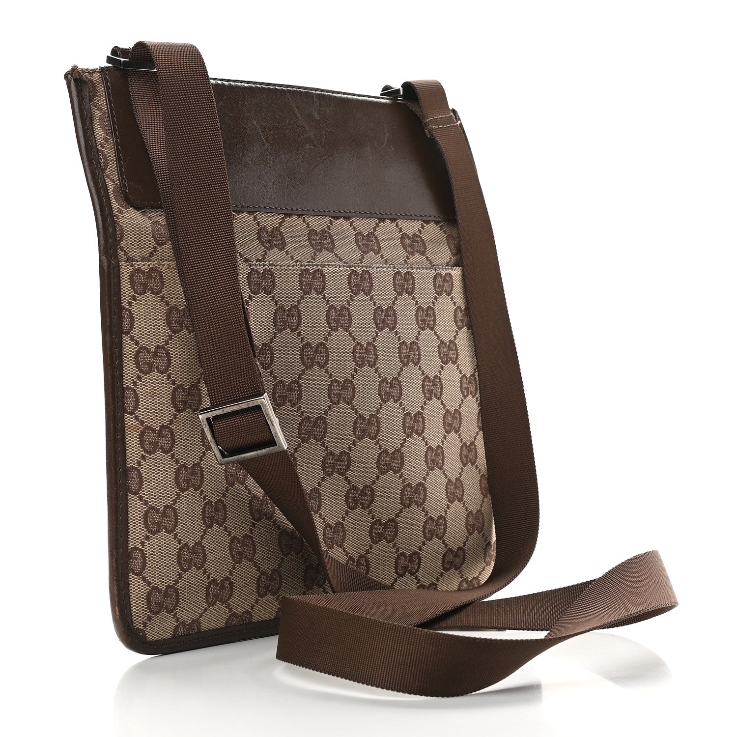 Gucci Monogram Messenger Crossbody Bag Dark Brown 2 of 9