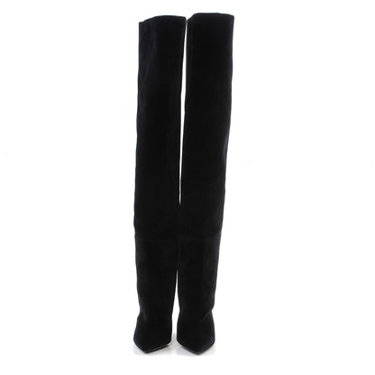Saint Laurent Velvet Niki 105 Thigh High Boots 39.5 Black 2 of 6