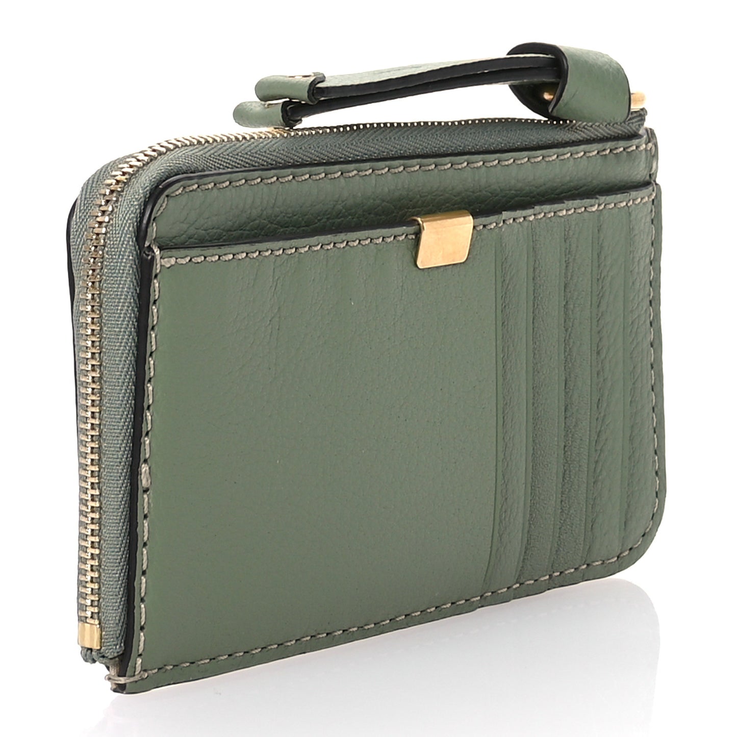 Grained Calfskin Medium Marcie Zip Card Holder Mint
