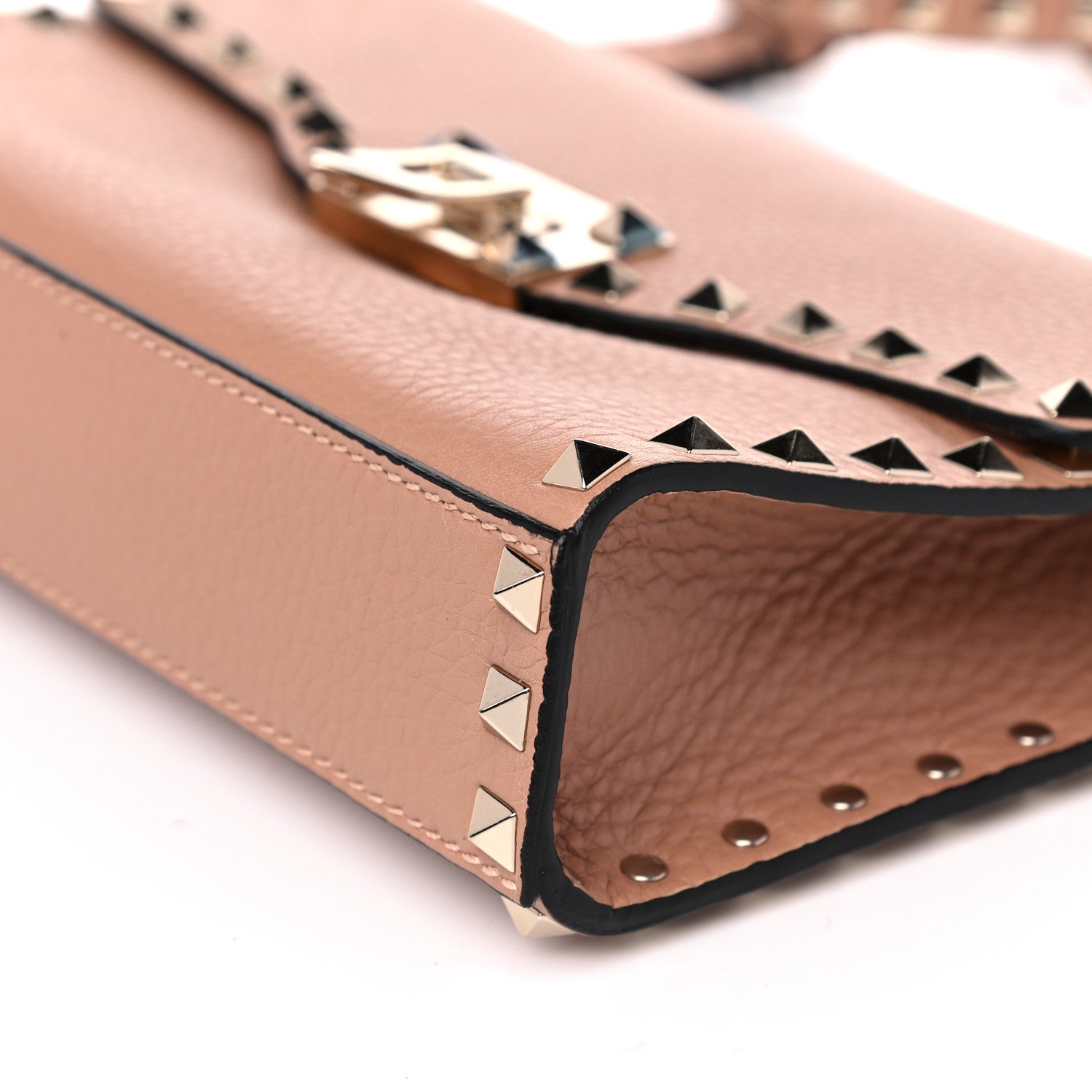 Valentino Garavani Pebbled Calfskin Medium Rockstud Flip Lock Crossbody Bag Skin Sorbet 5 of 12