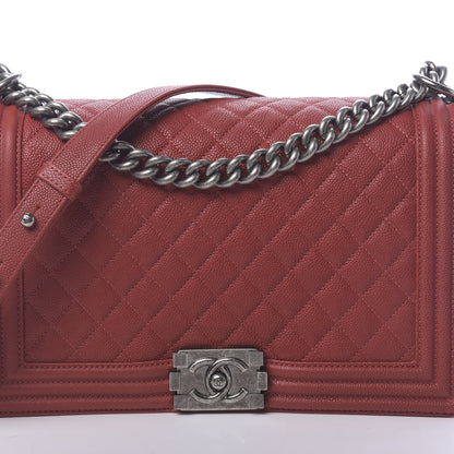 Chanel Caviar Quilted New Medium Boy Flap Dark Red 11 of 11