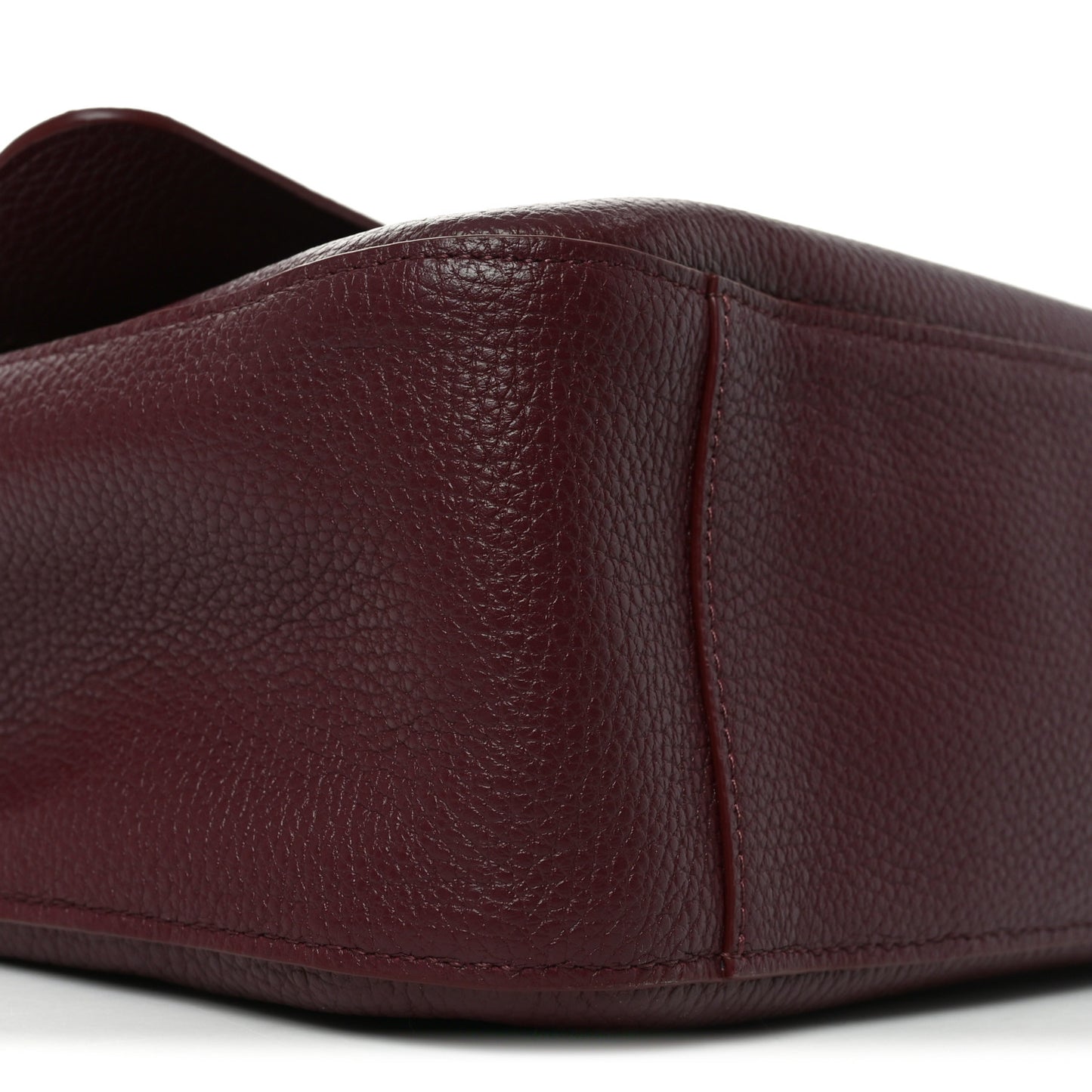 Grained Calfskin Small Souplissimo Maxi Flap Burgundy