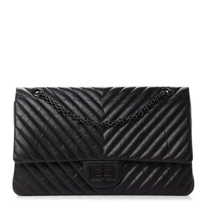 Chanel Aged Calfskin Chevron Quilted 2.55 Reissue 227 Flap So Black 1 of 12