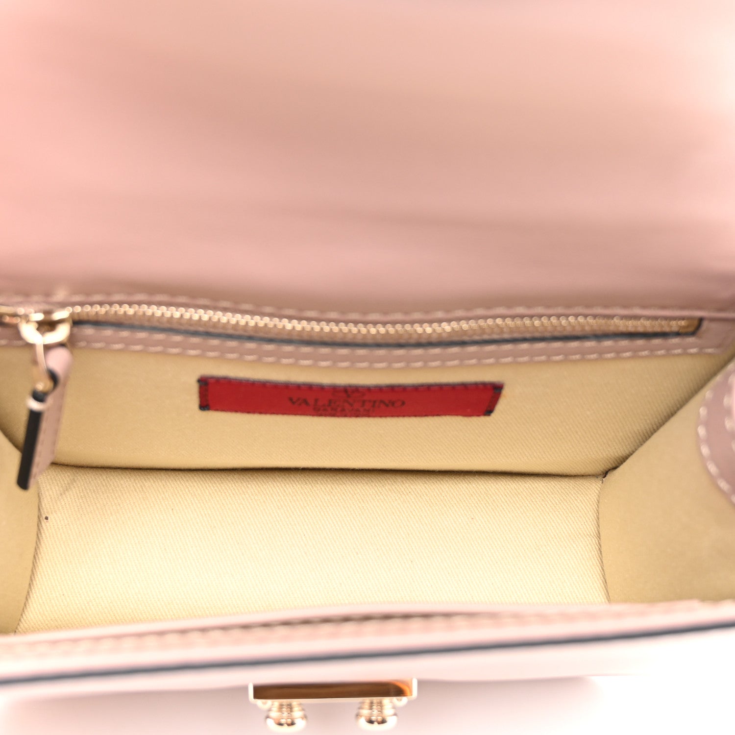 Valentino Garavani Vitello Small Glam Lock Rockstud Flap Poudre 5 of 10