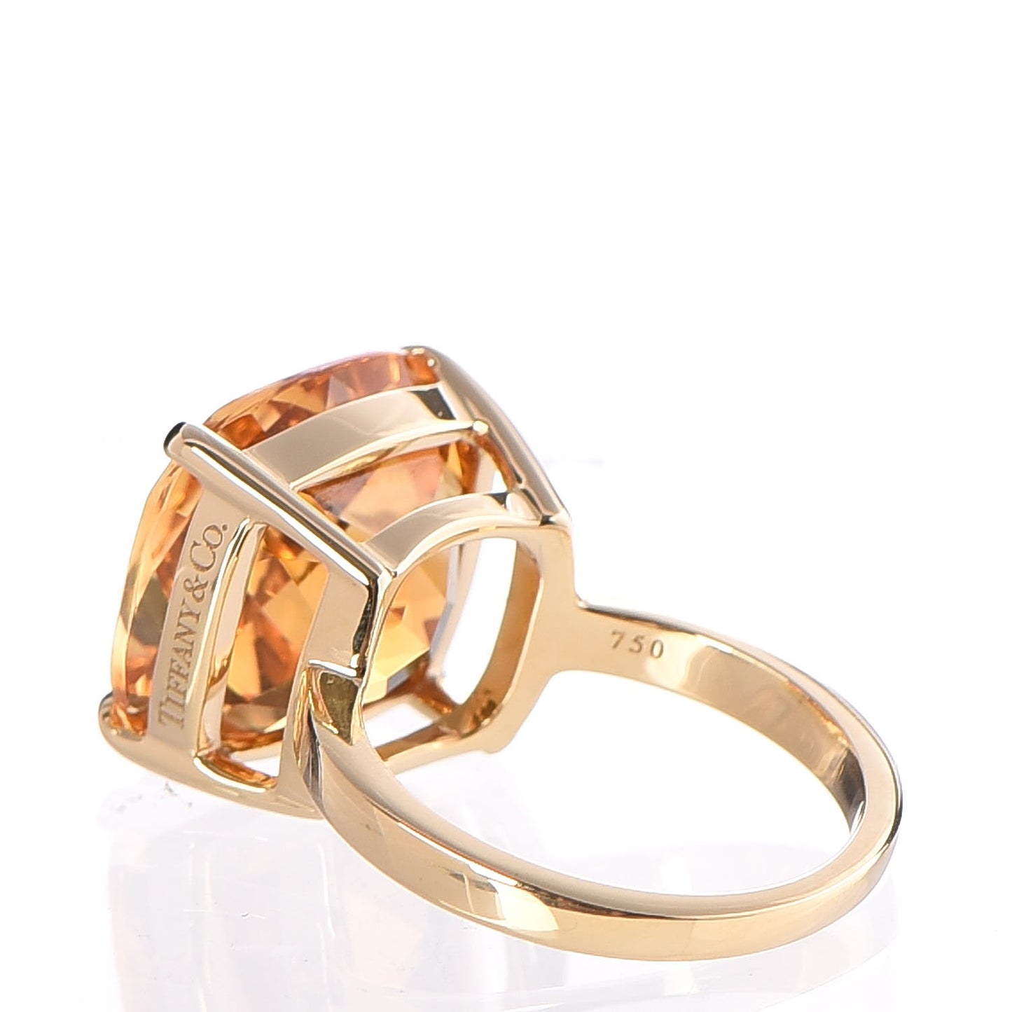 18K Yellow Gold Citrine Sparklers Cocktail Ring 53 6.25