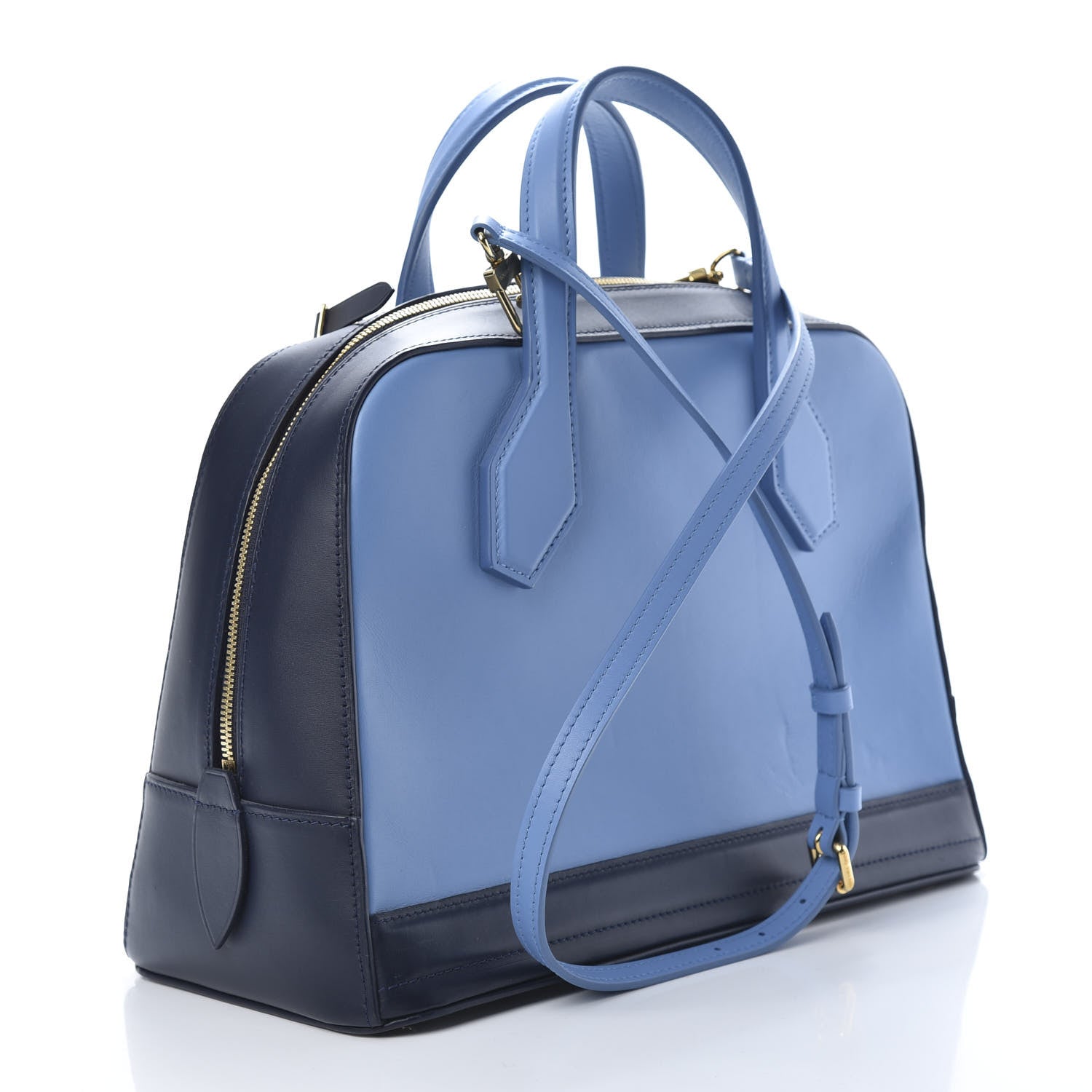 Louis Vuitton Box Calfskin Dora MM Tote Bleuet 2 of 14