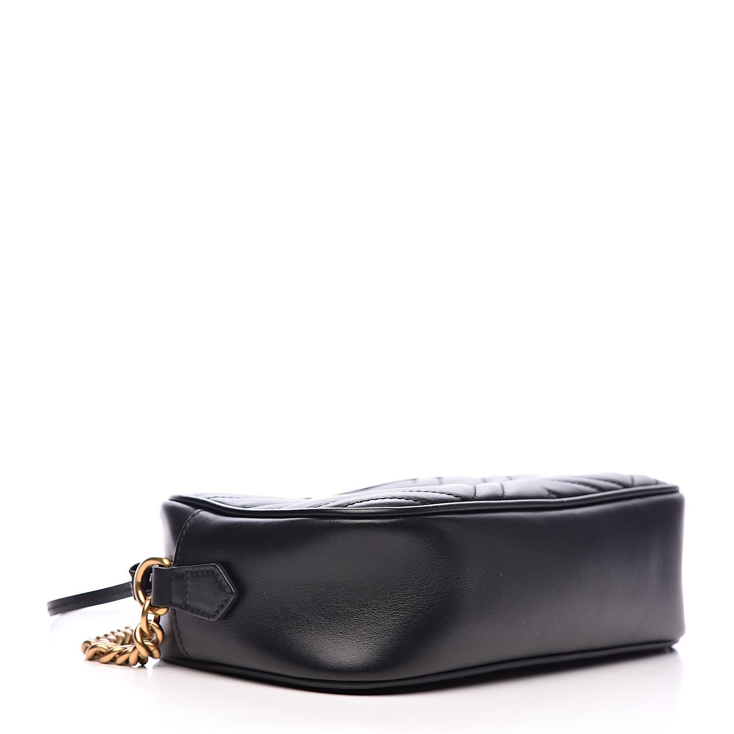 Gucci Calfskin Matelasse Small GG Marmont Chain Shoulder Bag Black 4 of 10