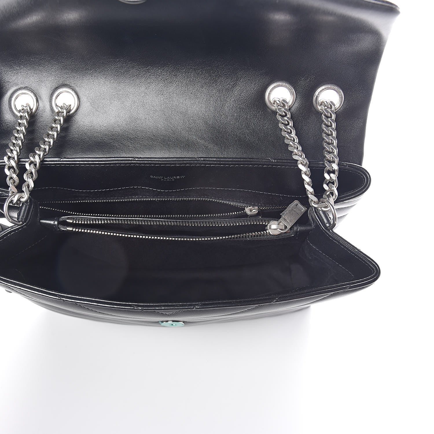 Saint Laurent Calfskin Y Quilted Monogram Medium Loulou Chain Satchel Black 5 of 9