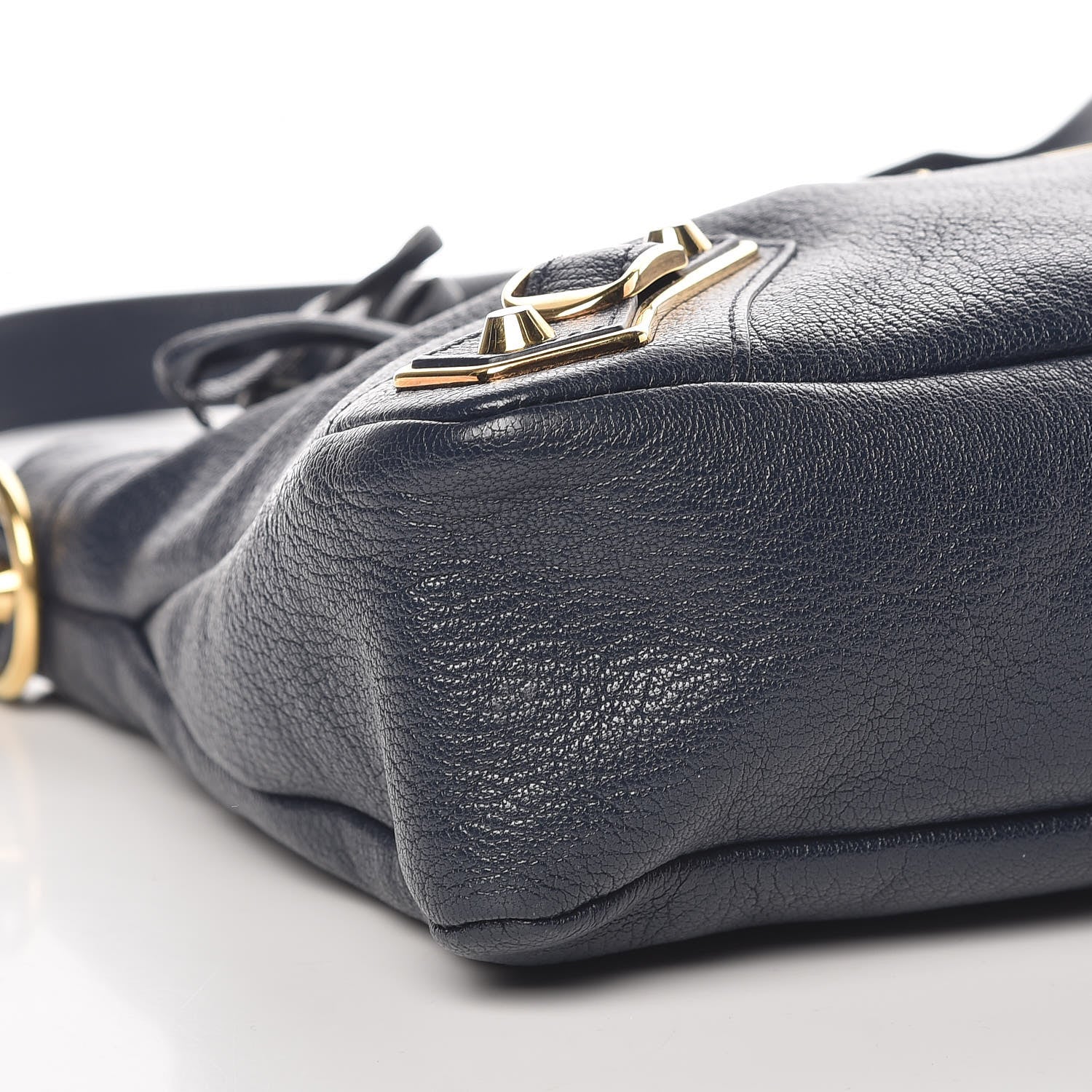 Balenciaga Chevre Gold Metallic Edge Hardware Town Bleu Nuit Dark Sea 11 of 13