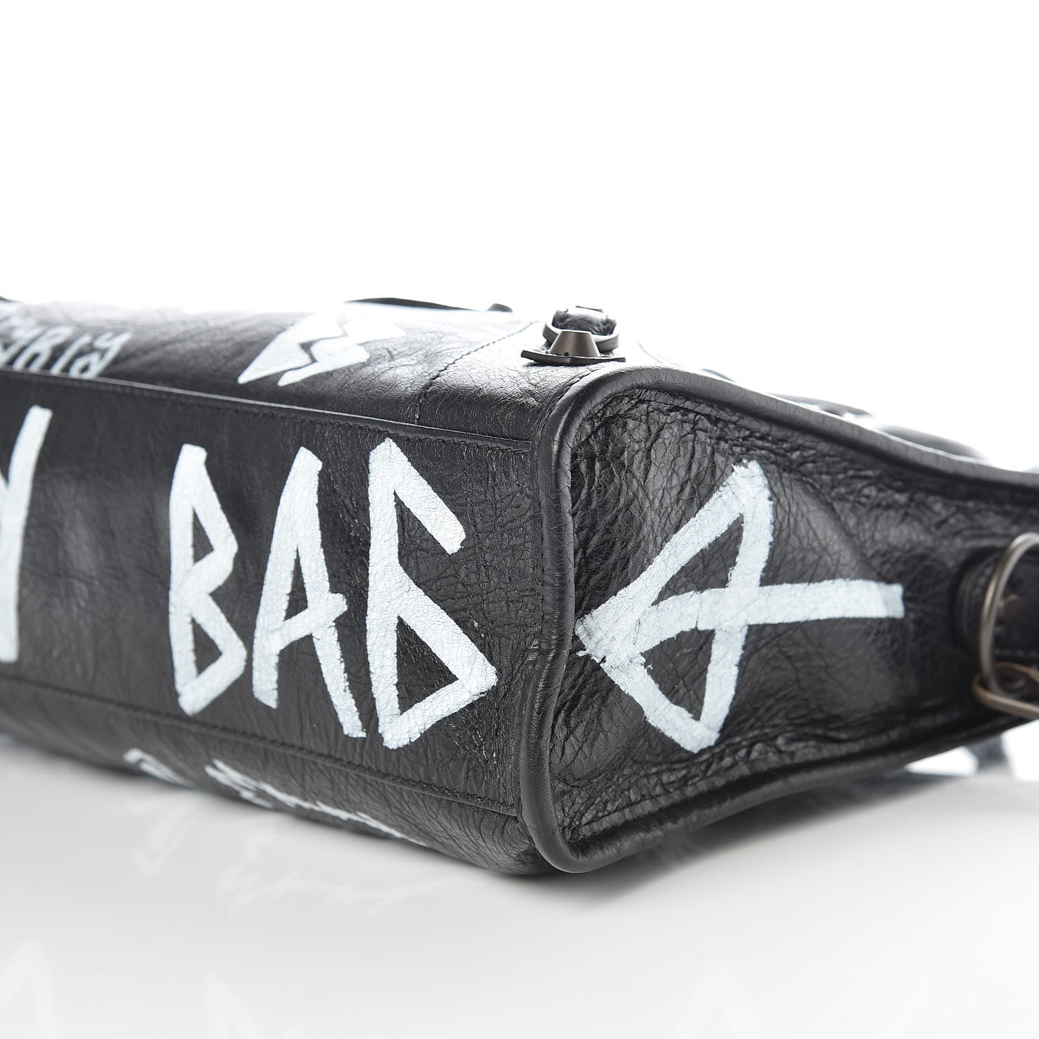 Balenciaga Agneau Classic Hardware Graffiti All Over S City Black 9 of 9