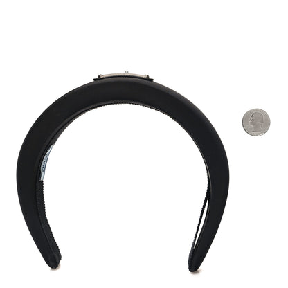 Prada Re-Nylon Metal Triangle Logo Headband Black 2 of 5