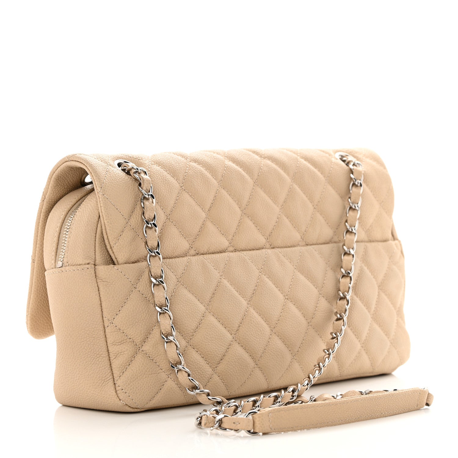 Chanel Caviar Quilted Jumbo Easy Flap Beige 3 of 15