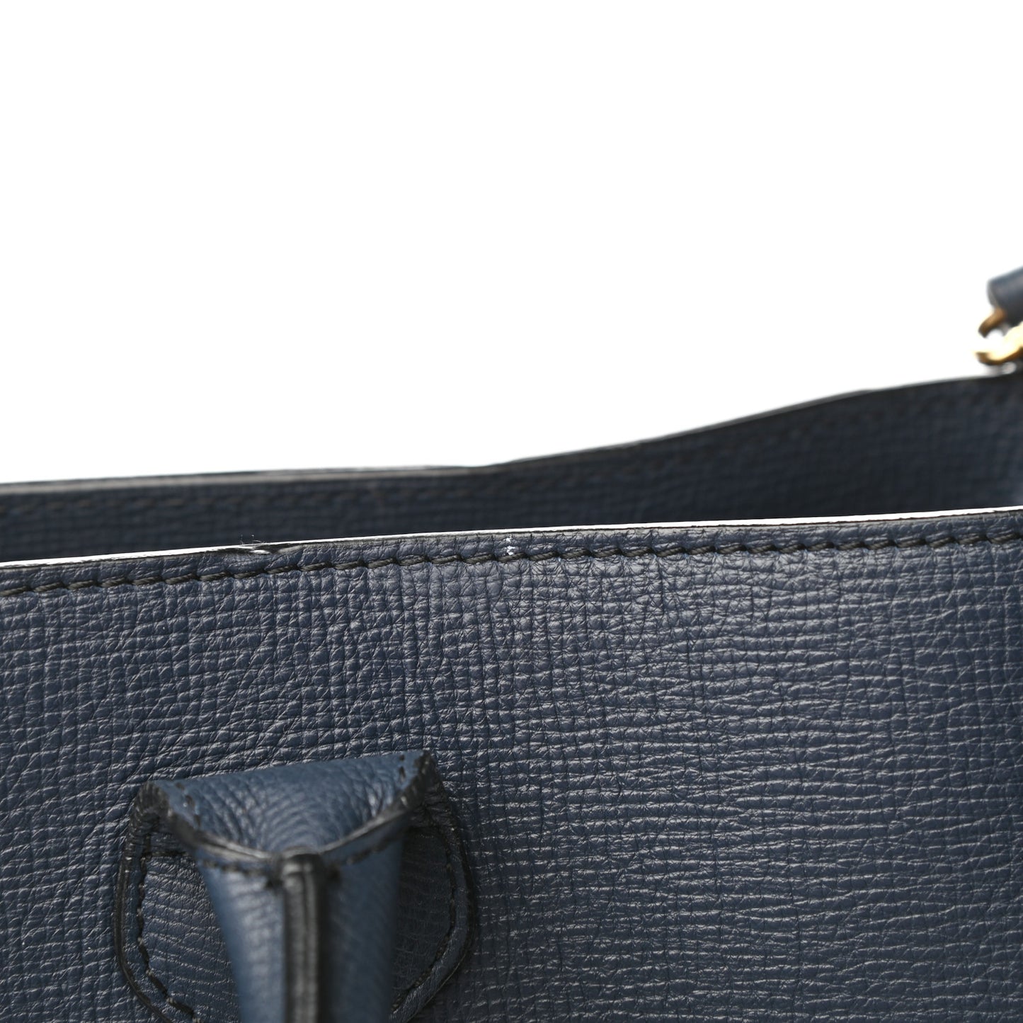 Grainy Calfskin House Check Large Banner Tote Midnight Blue