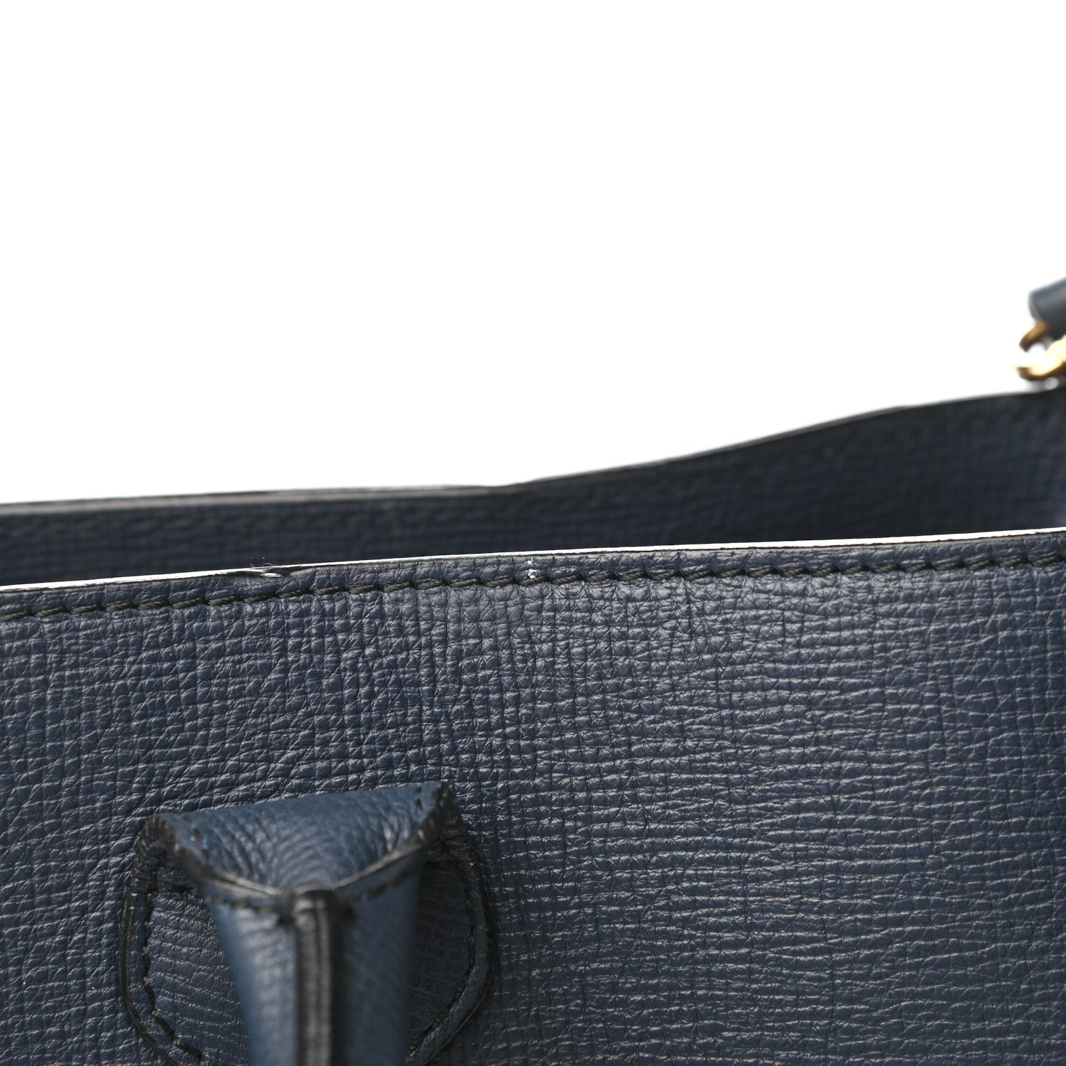 Burberry Grainy Calfskin House Check Large Banner Tote Midnight Blue 10 of 11