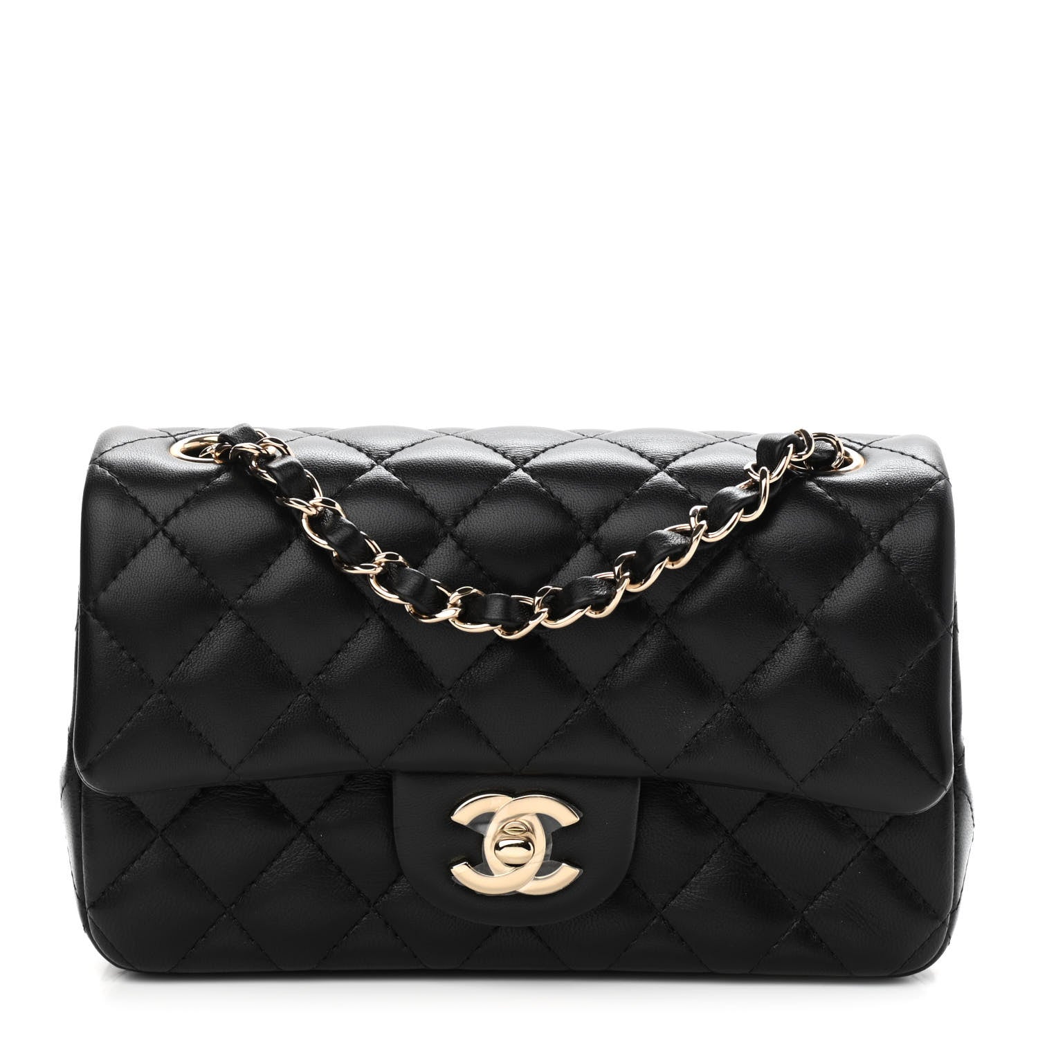 Chanel Lambskin Quilted Mini Rectangular Flap Black 1 of 10