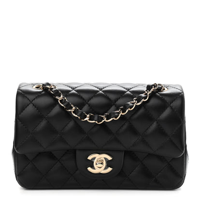 Chanel Lambskin Quilted Mini Rectangular Flap Black 1 of 10