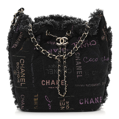 Chanel Denim Quilted Mood Bucket With Chain Black Multicolor 1 of 12