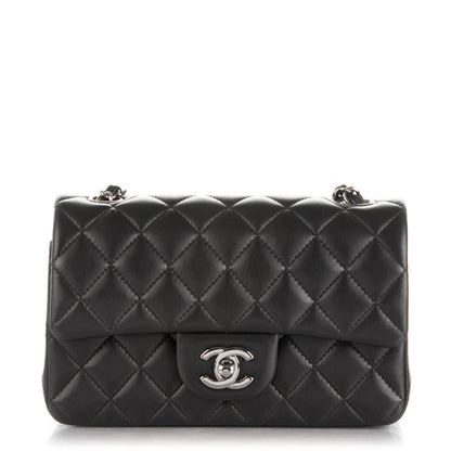 Chanel Lambskin Quilted Mini Rectangular Flap Black 1 of 8