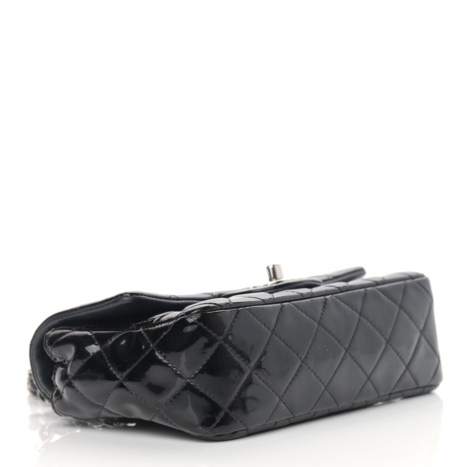 Chanel Patent Calfskin Quilted Mini Rectangular Flap Black 4 of 12
