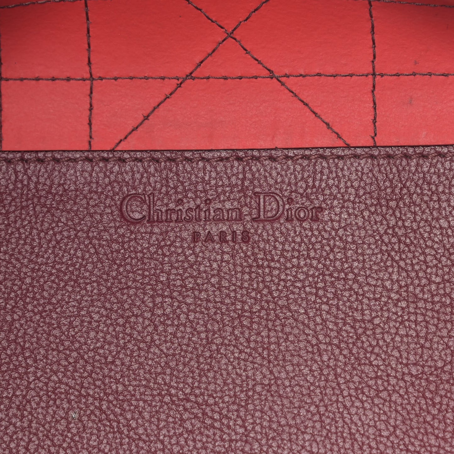 Grained Calfskin Cannage Medium Ultradior Tote Burgundy
