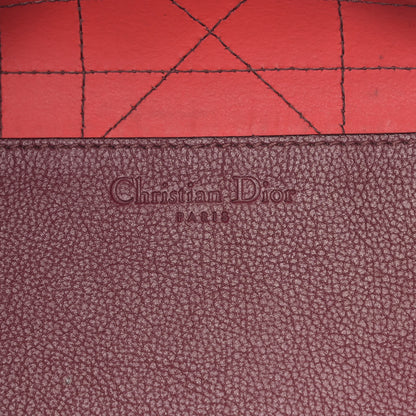 Christian Dior Grained Calfskin Cannage Medium Ultradior Tote Burgundy 9 of 13