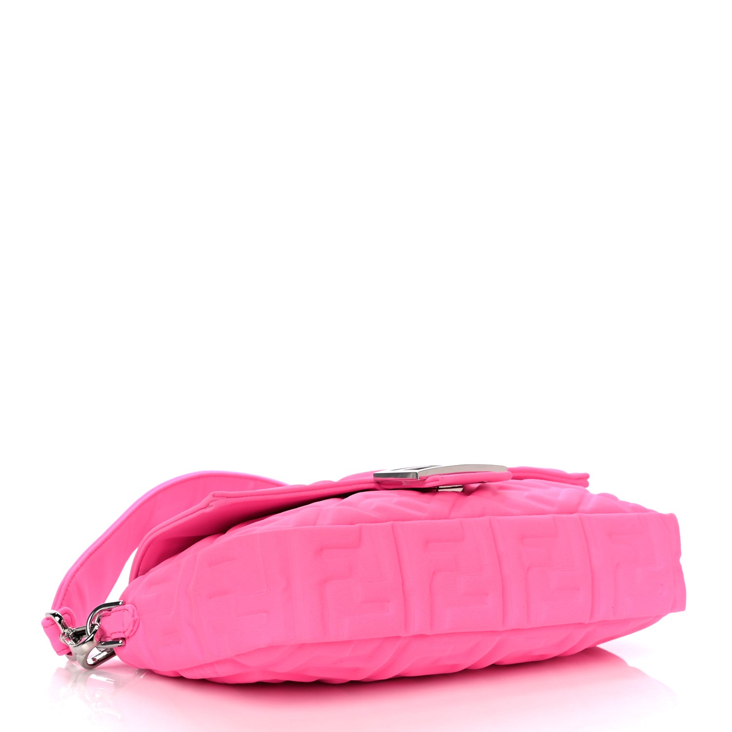 Fendi Lycra FF 1974 Embossed Baguette Rosa Fluo 4 of 10