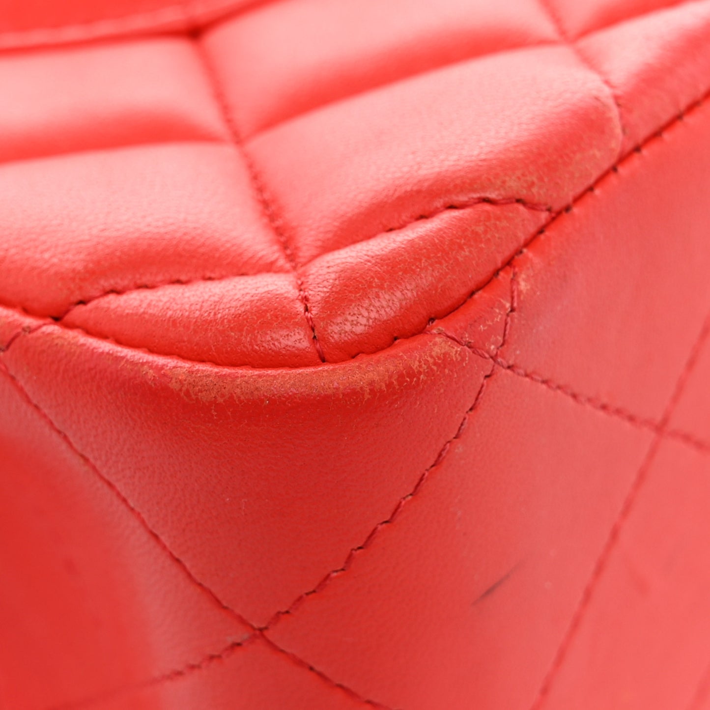 Lambskin Quilted Jumbo Double Flap Red