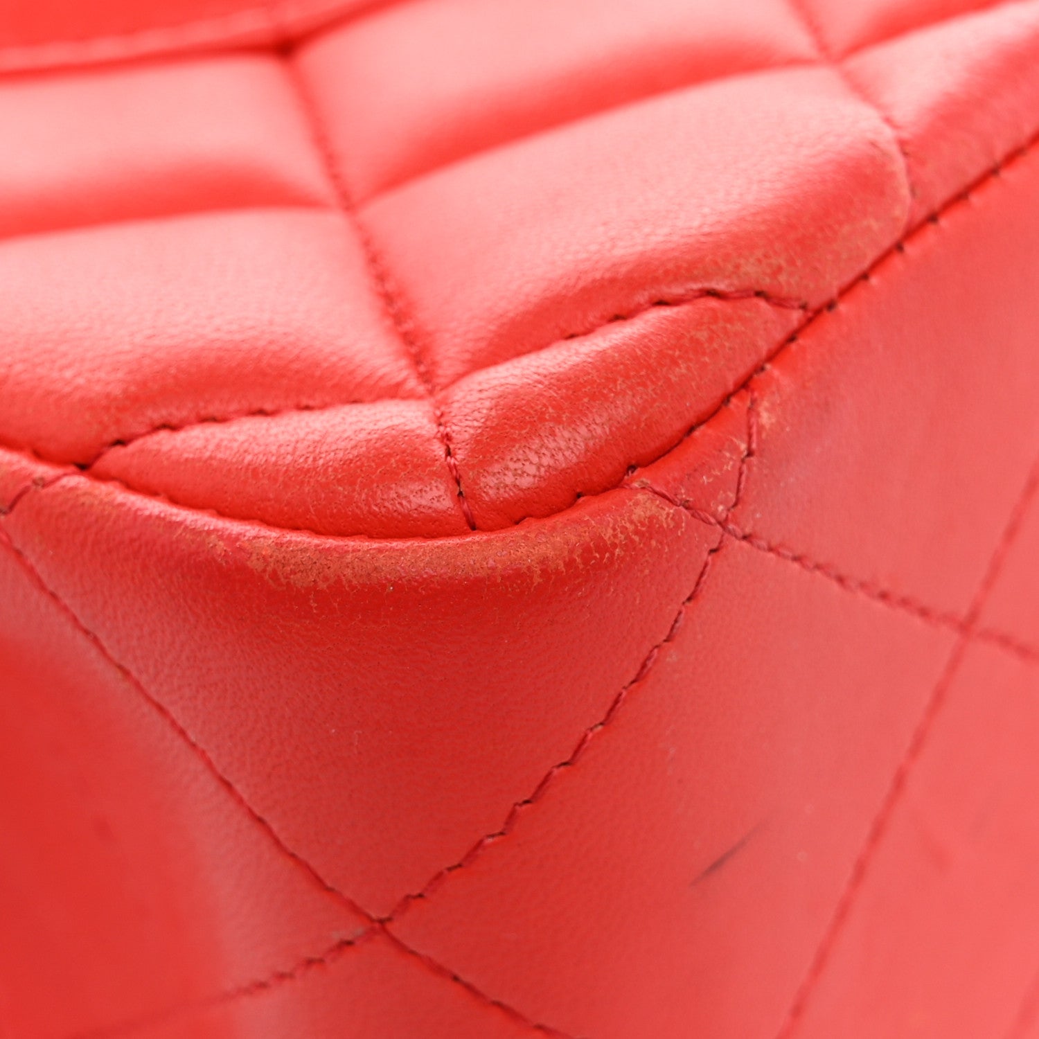 Chanel Lambskin Quilted Jumbo Double Flap Red 13 of 14