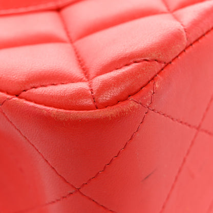Chanel Lambskin Quilted Jumbo Double Flap Red 13 of 14