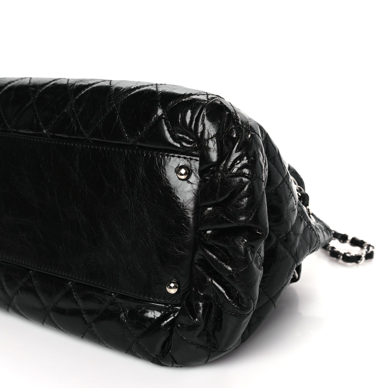 Chanel Glazed Calfskin Quilted Tweed Portobello Tote Black 9 of 9