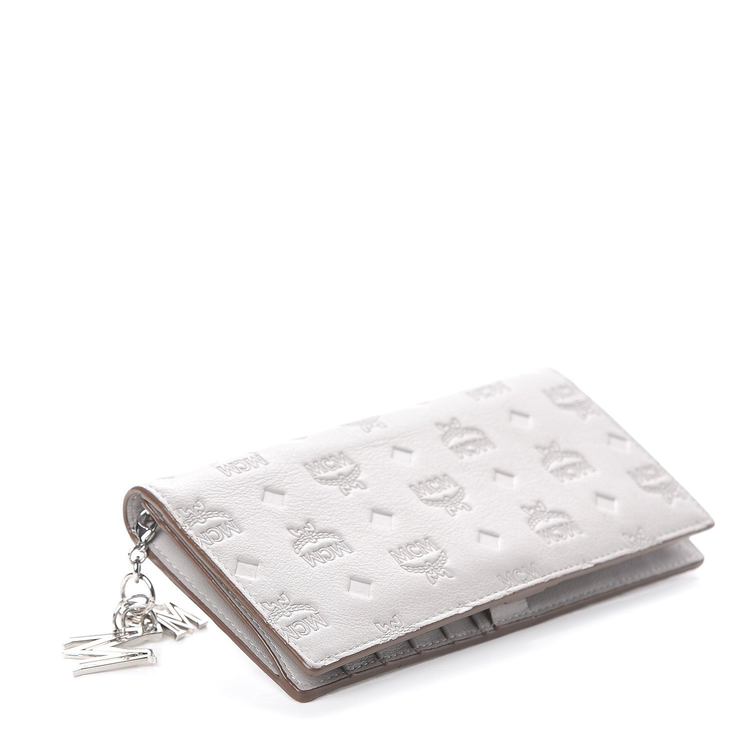 MCM Calfskin Ottomar Large Klara Two Fold Wallet Dove 3 of 5