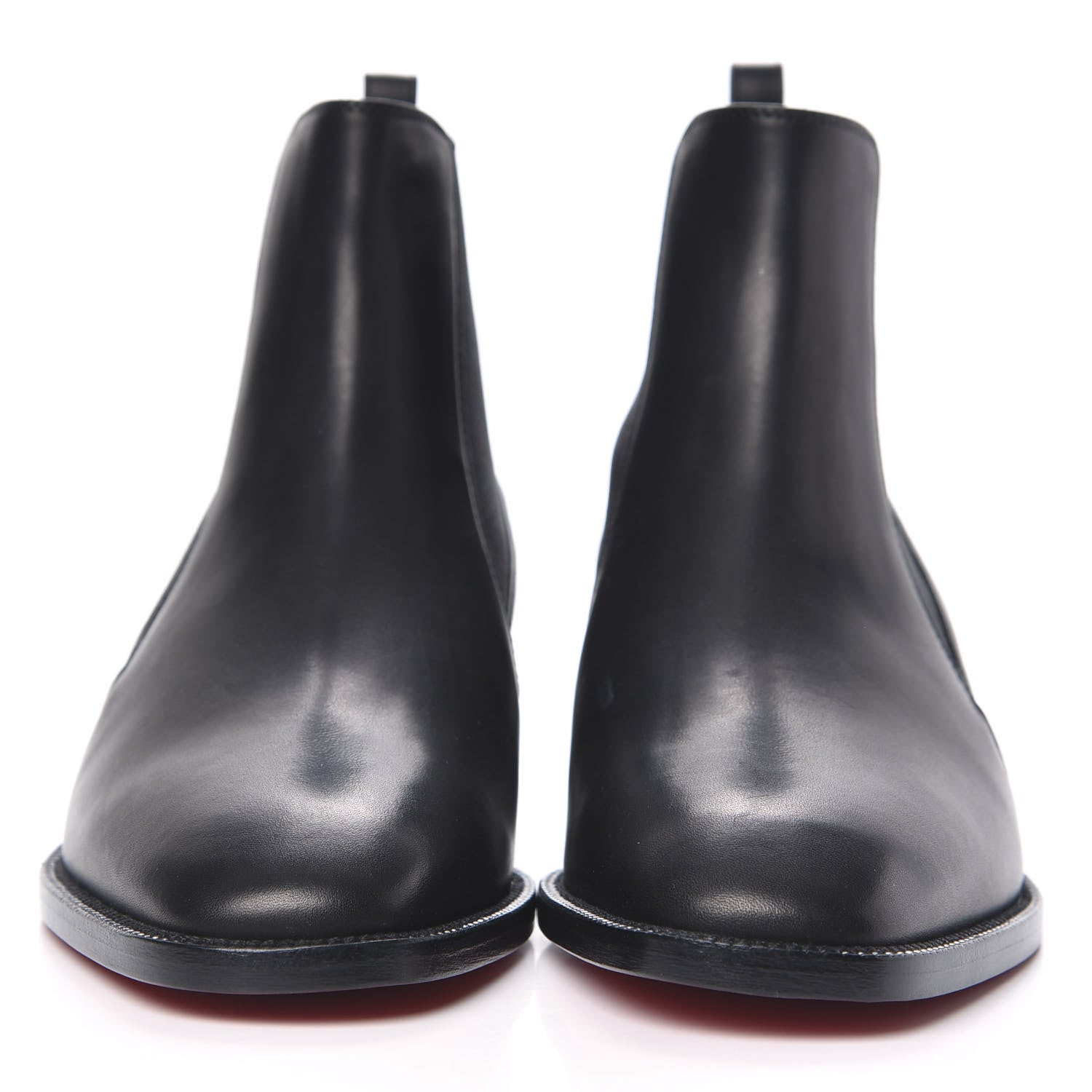 Christian Louboutin Calfskin Ingrassato Womens Marmada Flat Chelsea Boots 34.5 Black 2 of 7