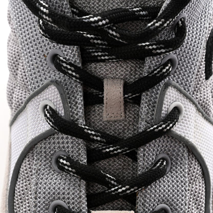 Chanel Mesh Suede Calfskin Grained Calfskin Mens CC Sneakers 45 Gray White 12 of 18