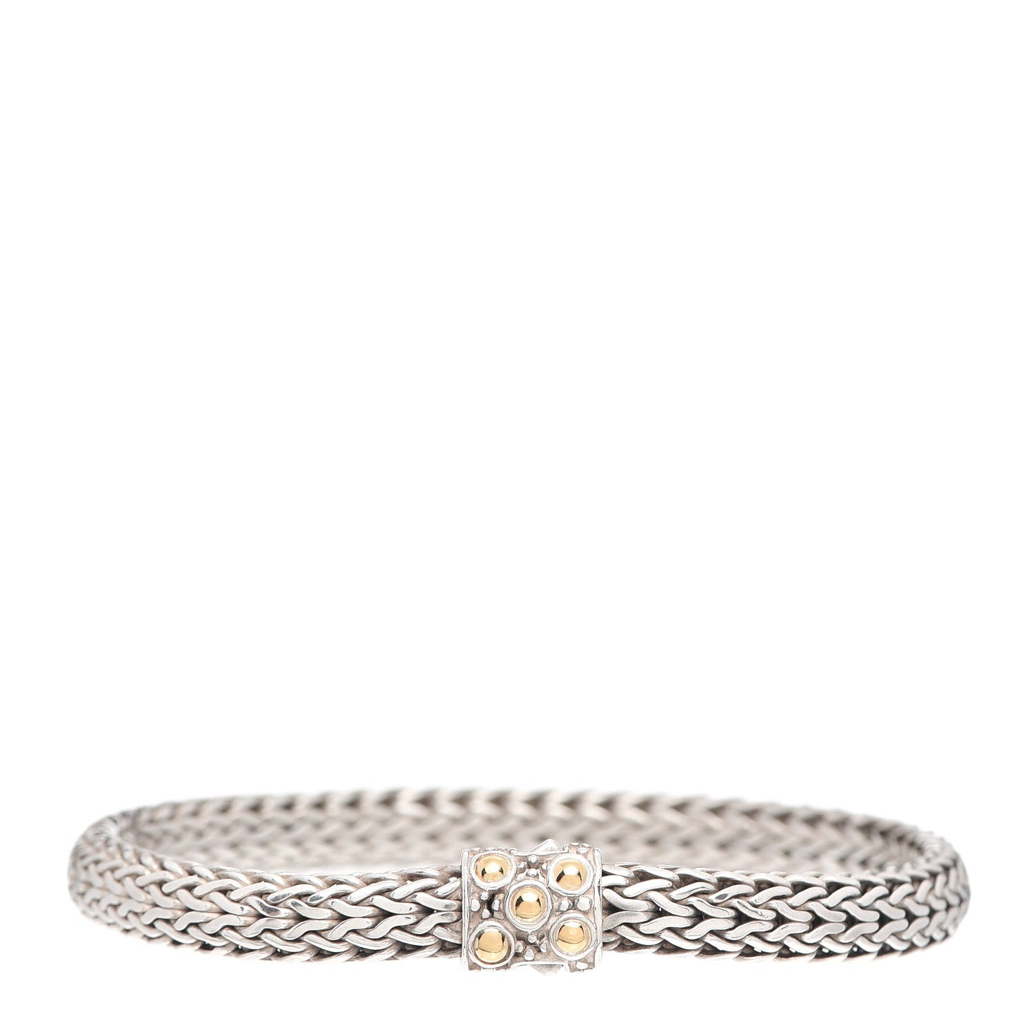 John Hardy Sterling Silver 18K Yellow Gold 7mm Jaisalmer Classic Chain Dot Bracelet 1 of 4