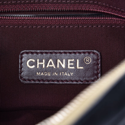 Chanel Lambskin Sheepskin Chevron Camera Case Black Gold 8 of 9