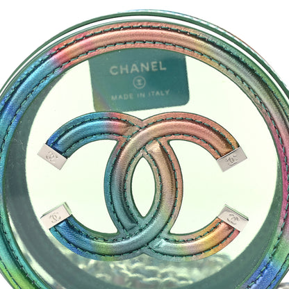 Chanel PVC Calfskin Lambskin Quilted Round Filigree Clutch With Chain Green 8 of 11